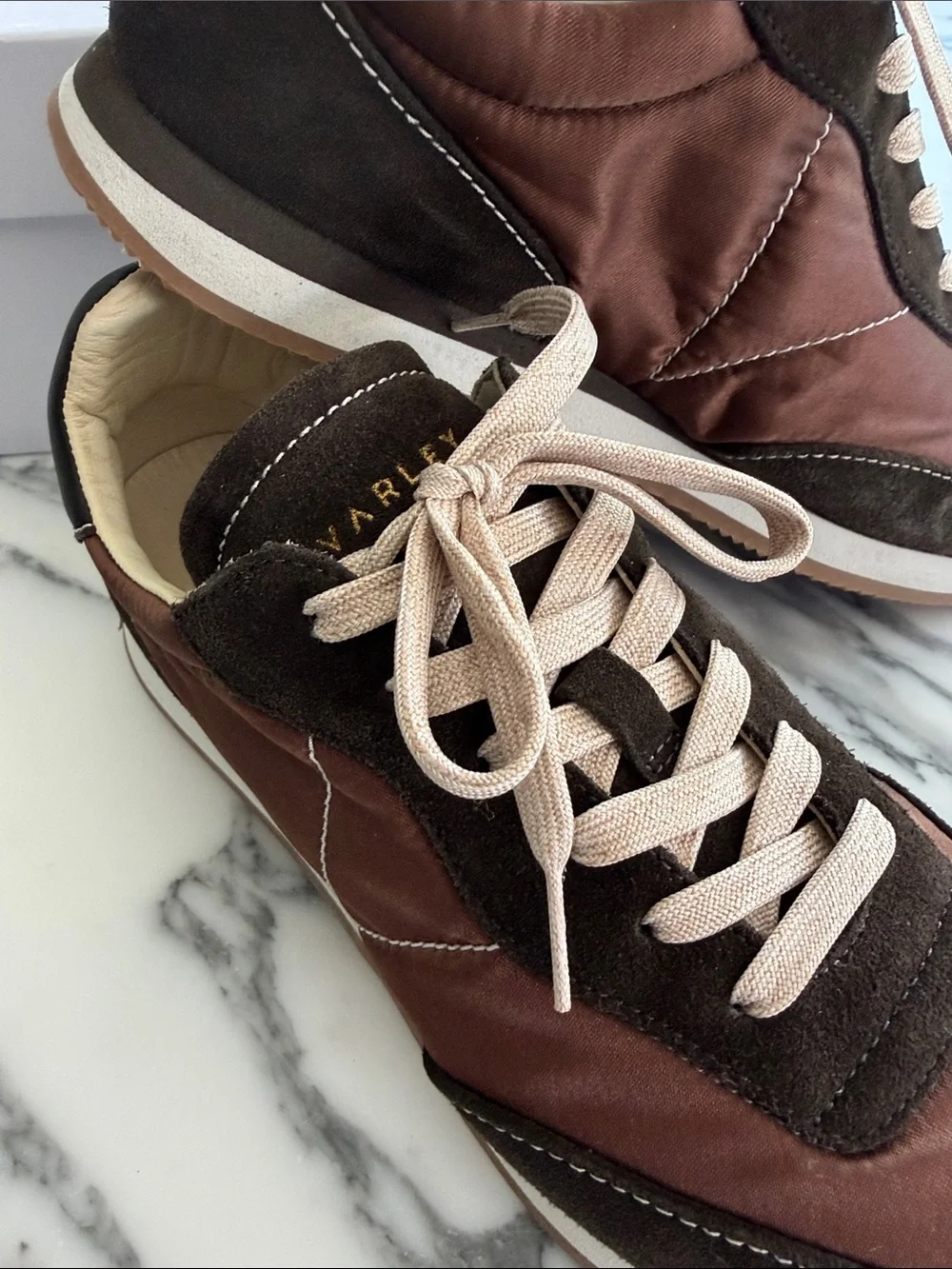 Varley Brown and Black Mixed-Material Women's Sneaker